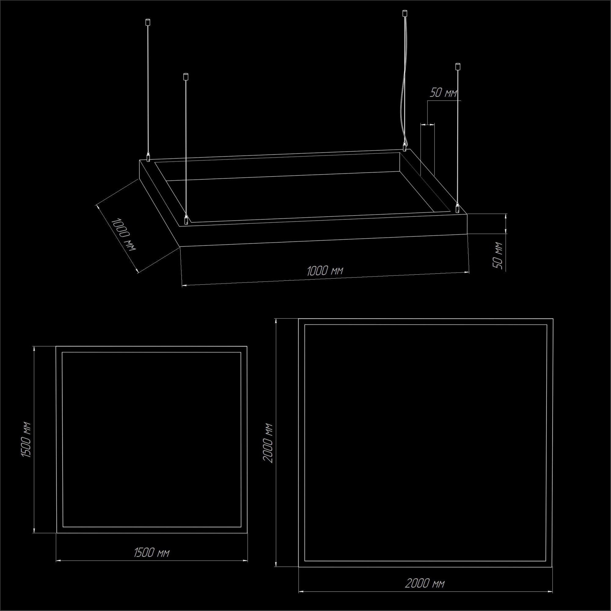 Квадратный светодиодный светильник QUADRO 50x50 INTERIOR купить от производителя ledholding